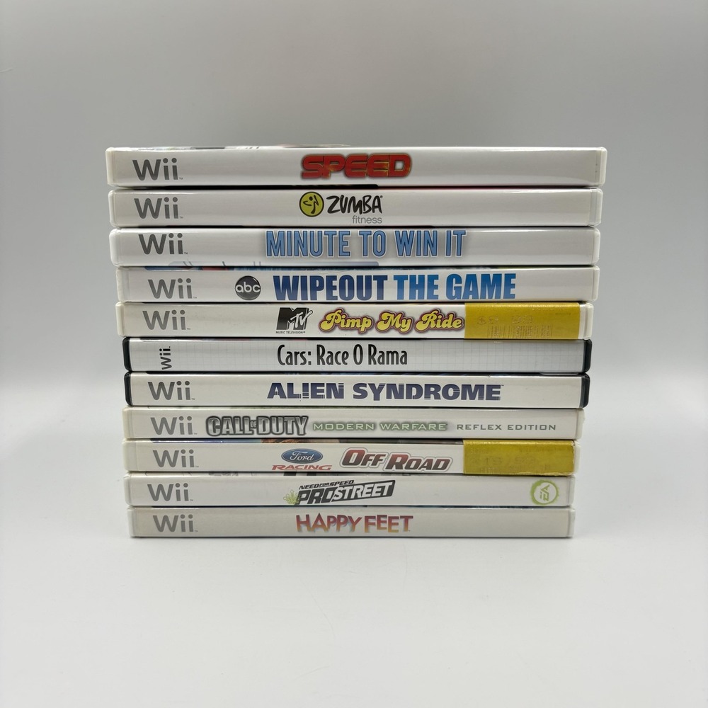 Nintendo Wii Game Lot 11 Speed Zumba Wipeout Cars COD Alien Syndrome Racing